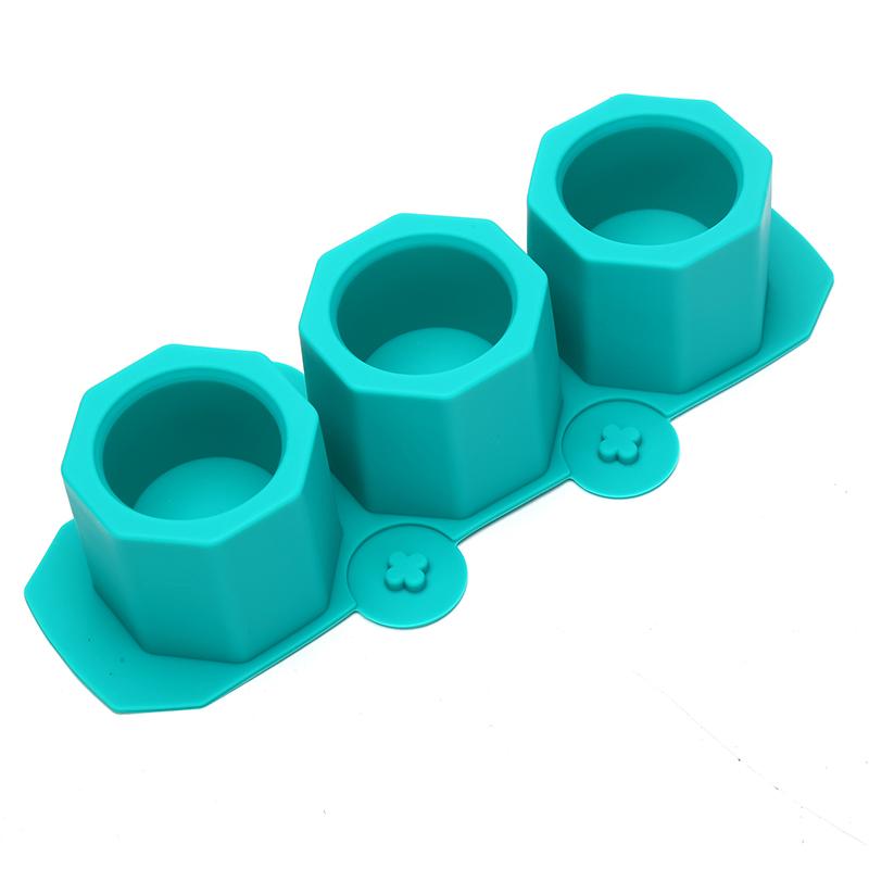 

3 Holes Round Geometric Polygonal Concrete Flower Pot Vase Mold Cactus Cement темно-зеленого