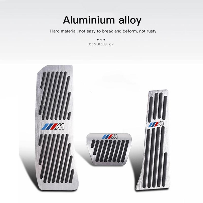 BBLB5 3Pcs Aluminum Alloy Car Accelerator Brake Pedal Cover Protector For BMW M3 M4 M5 G42 G30 G20 E39 E36 E87 E53 F44 F07 F34 G15 G16