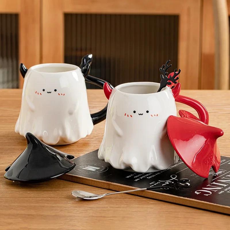 Halloween Kleiner Teufel Kinder Keramik Wasserbecher 500ml Student Cartoon Tasse Niedliche Frühstücksmilch Kaffee Tasse Paar Geburtstagsgeschenk Neu