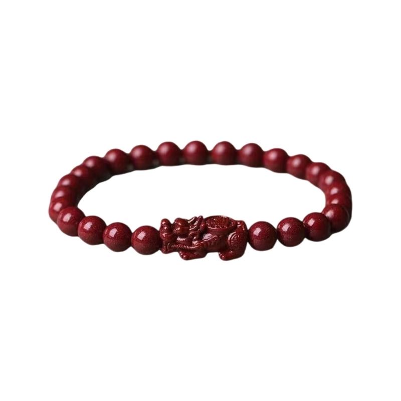 

Elegant Cinnabars Vermilion Bracelet Beaded Handchain Attracts Prosperity and Enhances Fortune Wristchain for Daily Wear 6mm