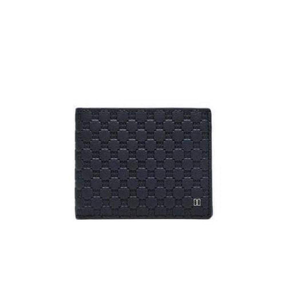 Daks Navy Imported Leather Embossed Dd Pattern Wallet Dbwa5e373n2