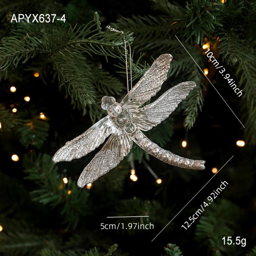 

Butterfly Dragonfly Christmas Tree Hanging Ornaments Christmas Ornaments Christmas Navidad Gift Silver Dragonfly