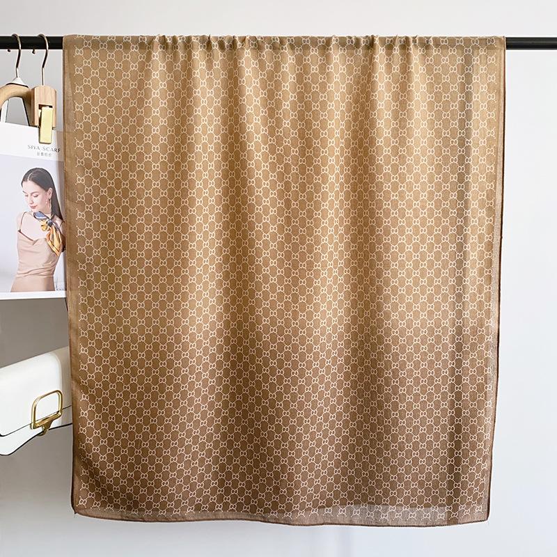 High-end fashion color matching cotton and linen scarf women's elegant temperament thin travel sunscreen shawl beach towel