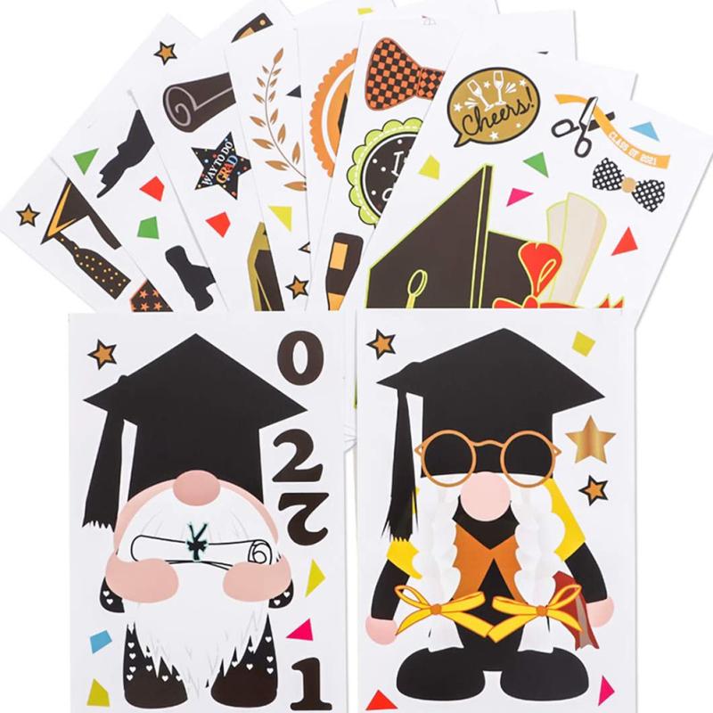 9 Pcs/set Wall Sticker Pvc Graduation Season Stickers Electrostatic Window Stickers