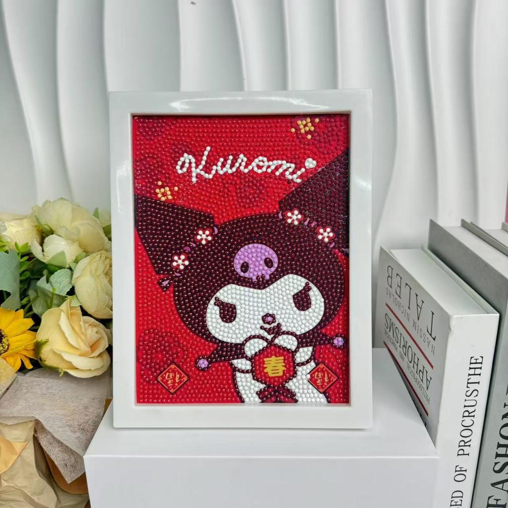 Children'S Diamond Painting Framed Handmade Diy Material Bag Sanrio Diamond Paste Painting Concentration Toy