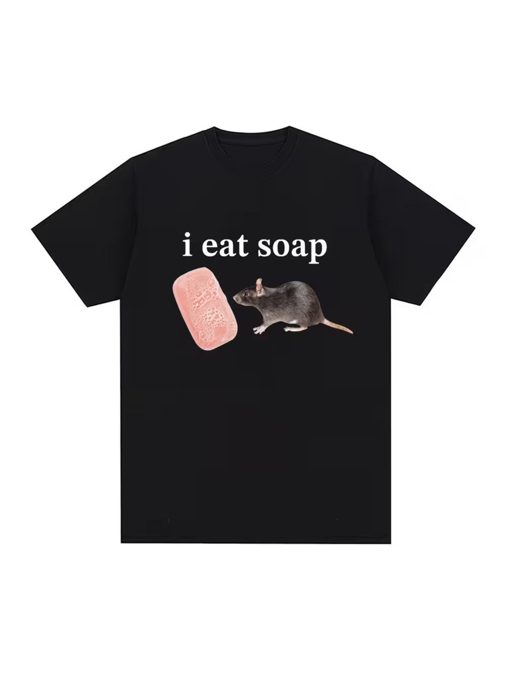 Men S  I Eat Soap Mouse  Meme Graphic T-Shirt L