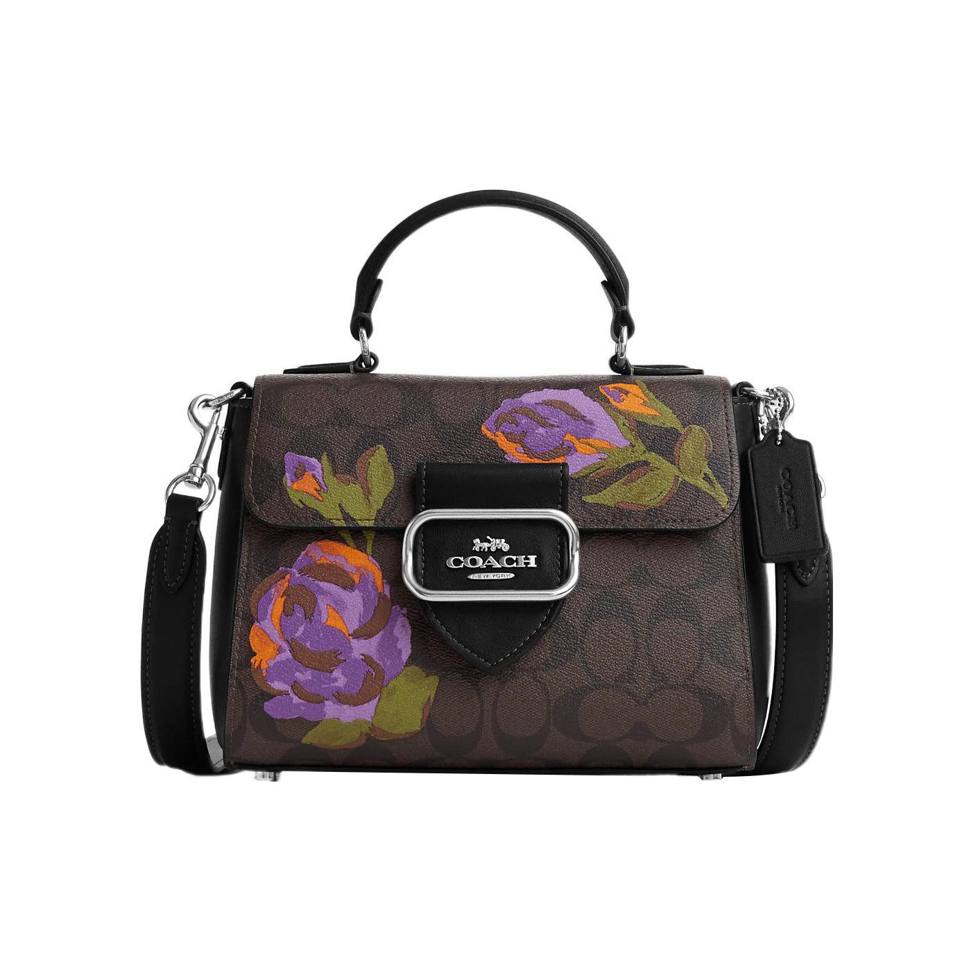 

Coach Morgan 21 Logo Lock Rose Print Classic Canvas Flap Bag Women Shoulder Bag Multicolor CL463-SVW1Q Basic Set (Bag+Dust Bag)