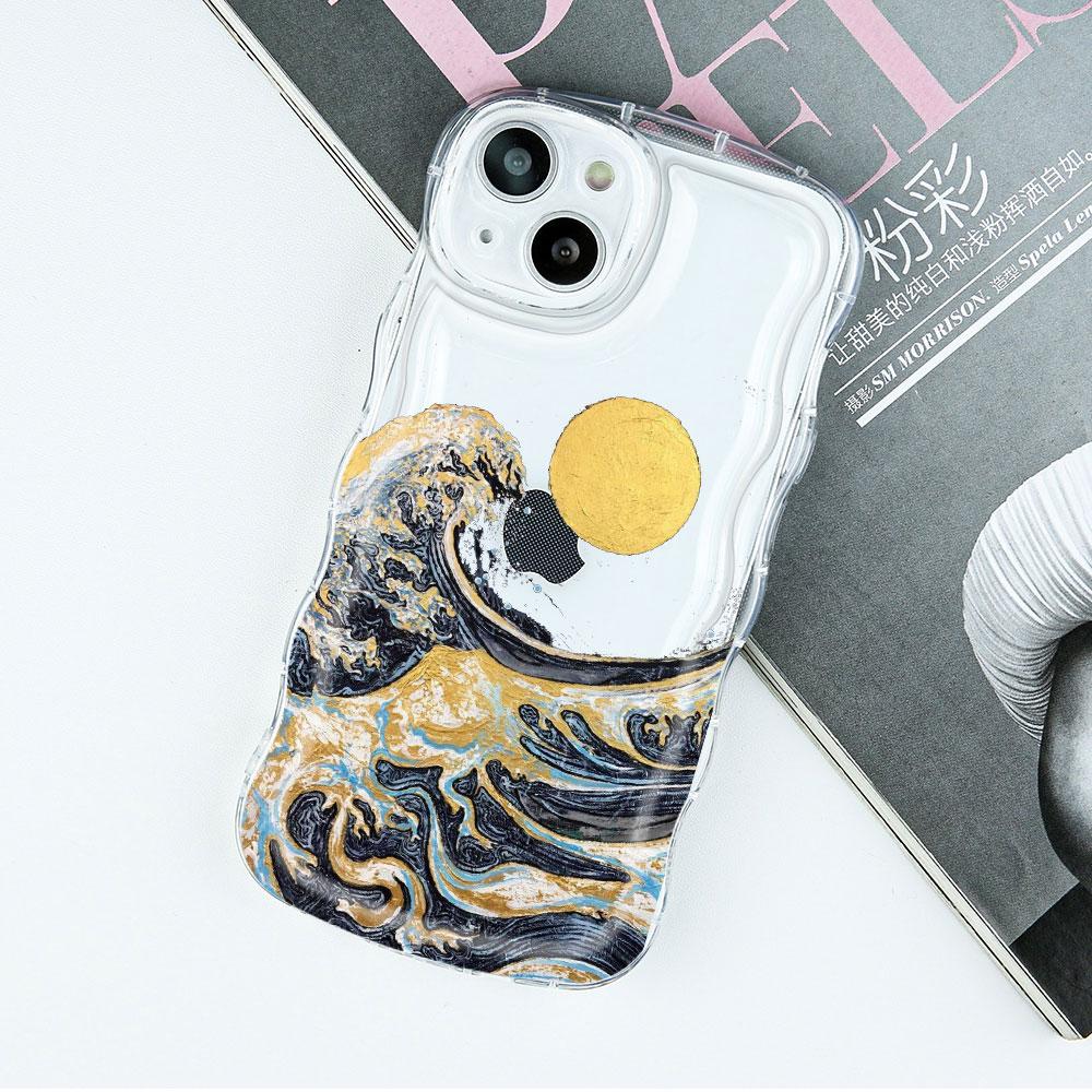 Crane Wave Chinese Style Phone Cases for IPhone 11 12 14 13 Pro Max Shell for IPhone 8 7 Plus SE20 XR XS MAX X Shockproof Covers