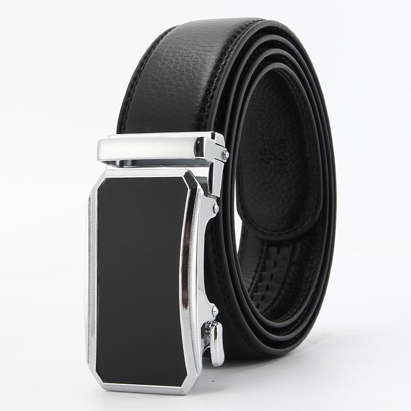 

Новый ремень из микрофибры для мужчин с автоматической пряжкой, деловой мужской ремень, ремень из искусственной кожи 110-130cm