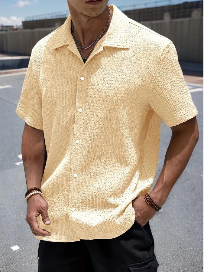 Men's Summer Solid Color Short Sleeve Shirt