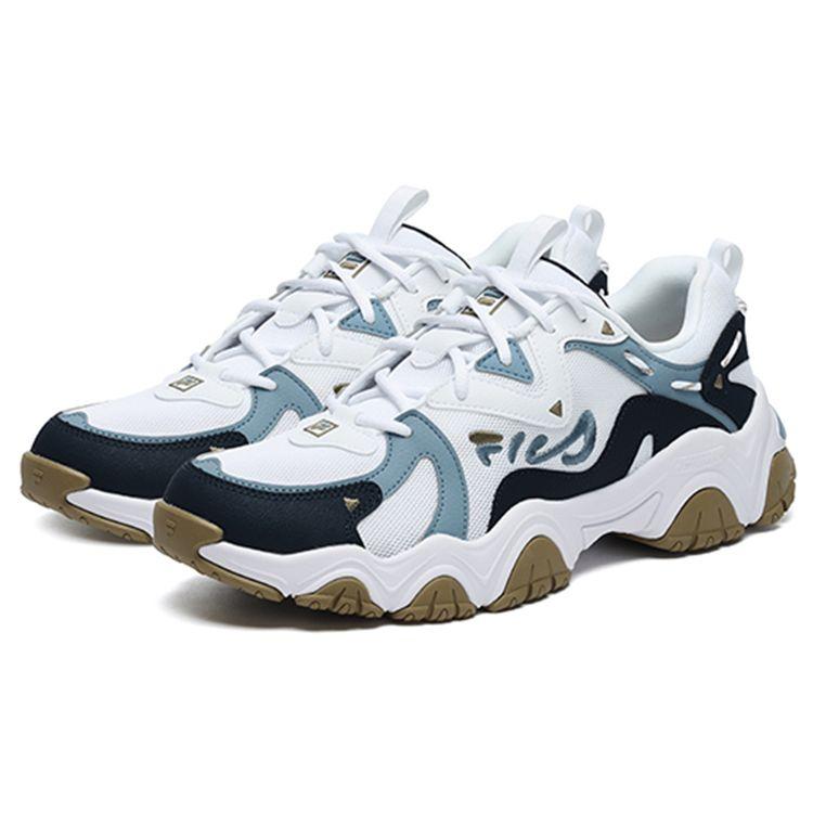 Fila Fluid 4 Cat Paw 4.0 Fabric Synthetic Leather Fresh Trendy Low-Top Lifestyle Casual Shoes Men Sneaker White Blue F12M232127FWB