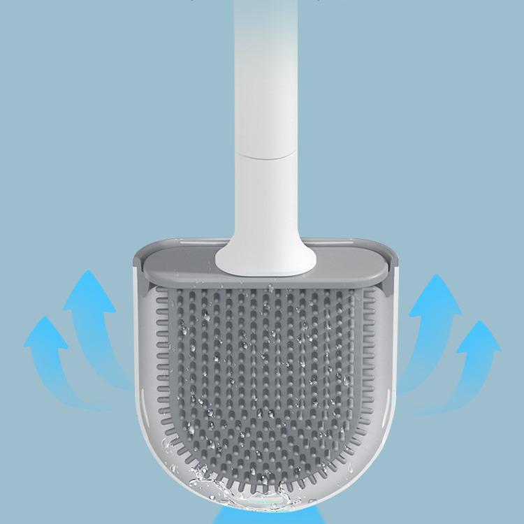 Wall-Mounted Silicone Toilet Brush Set for Seamless Cleaning