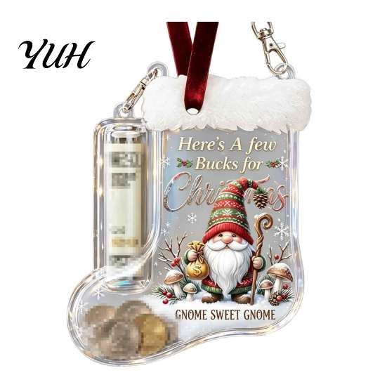 Christmas Party Gift for Friends Cash Stocking, Money Holder Hanging Ornament, Unique Funny Stocking Ornament Xmas Tree Decoration Reusable