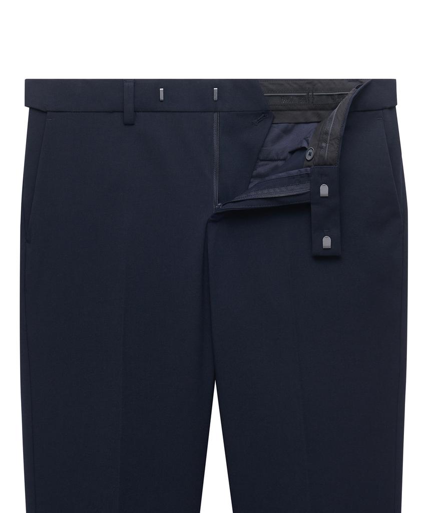 Musinsa Standard Lightweight Skinny Hidden Elastic Waist Crop Slacks [Navy]