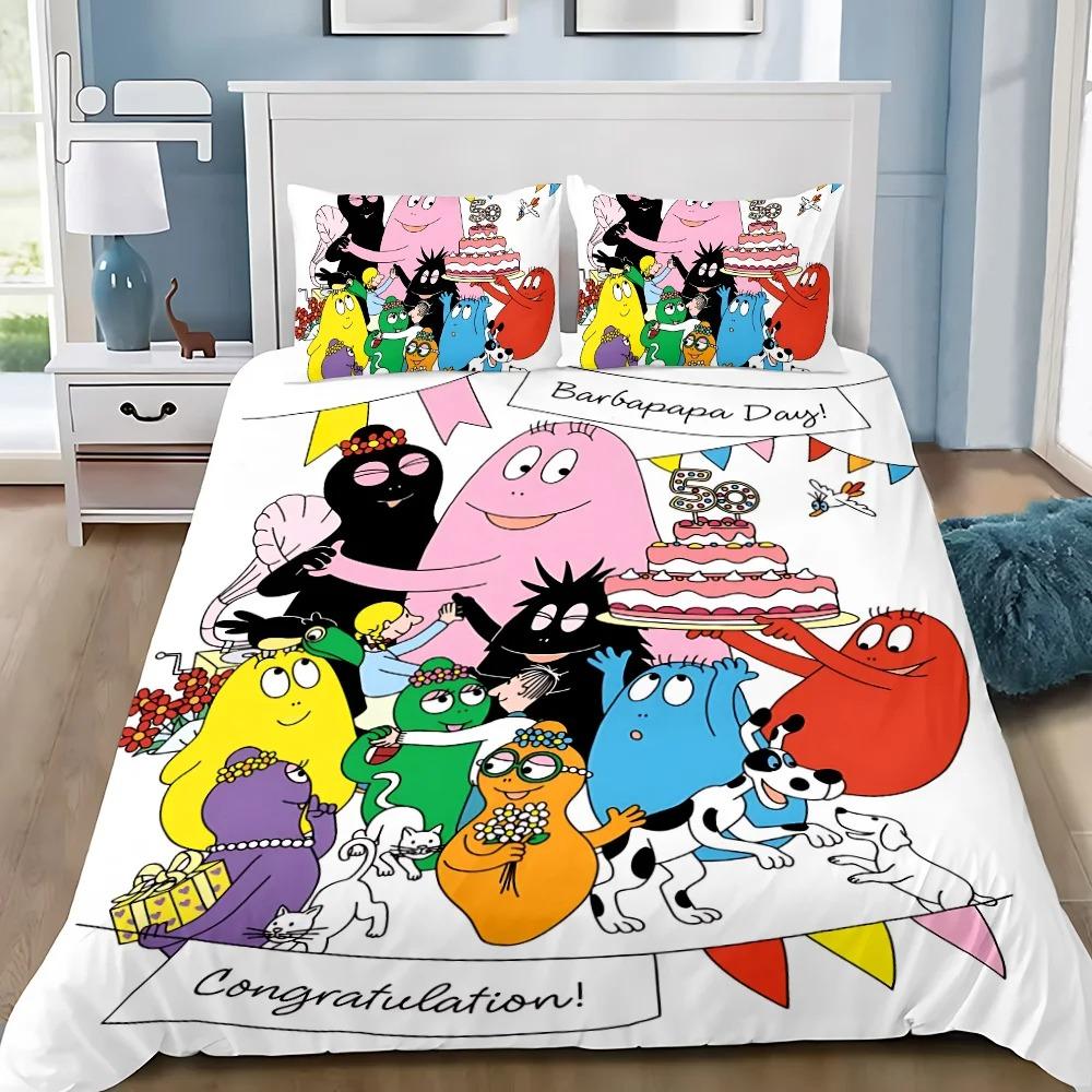 

Cartoon B-Barbapapa Bedding Set For Bedroom Soft Modern Bedspreads Comefortable Kids Duvet Cover Quilt Cover And Pillowcase AU Single 140x210cm