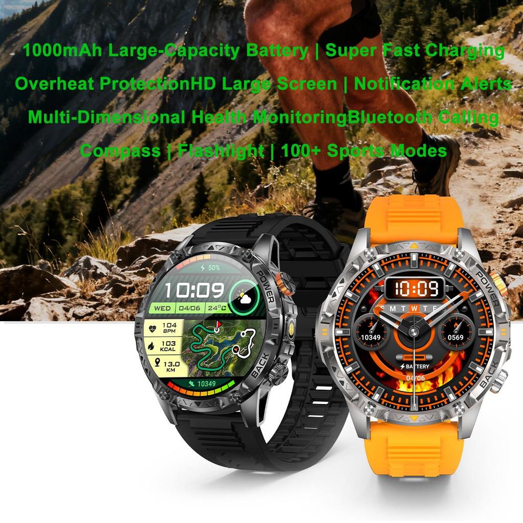 Smartwatch for outdoor sports, Bluetooth calling, compass, men's