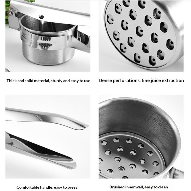 1Pcs Stainless Steel Potato Ricer With Silicone Handle And Replaceable Chassis Potato Mashers Presses Mashing Mashed Potatoes