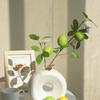 Artificial Lemons Branches 9 Head Faux Lemon Fruits with Stem Realistic Lifelike Fake Greenery Tree Branch with Flowers Leaves