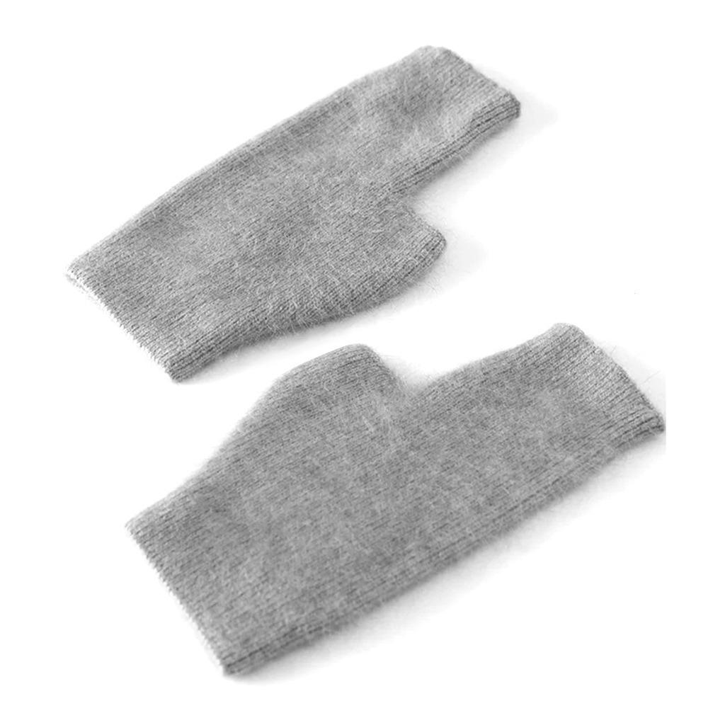 Wool Mink Cashmere Gloves Fingerless Wrist Gloves Protable Knitted Wool Glove  Autumn
