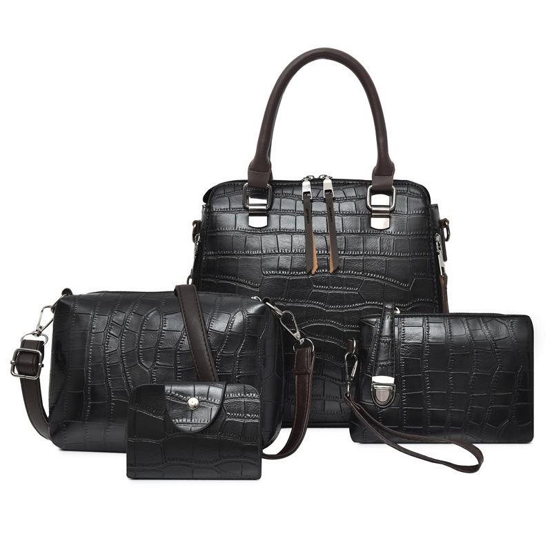 Women's Bag New Fashionable Four-piece Set, Mother and Child Bag, Large-capacity Shoulder Crossbody Handbag