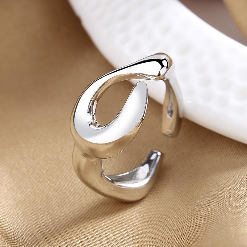 925 Sterling Silver Ring Open Adjustable Silver/Gold for Women Exquisite Student Girlfriend Jewelry Accessories Wedding Party