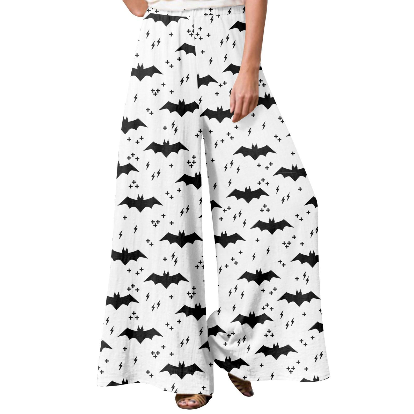 

Женские зимние спортивные штаны с принтом на Хэллоуин Повседневные брюки Женские флисовые спортивные штаны Широкие прямые брюки M белый