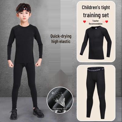Kids' Quick-Dry Long-Sleeve Sport Suit for Boys - High Elasticity Basketball & Football Training Wear