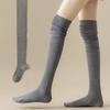 Women Thermal Socks Hosiery Autumn Winter High Tube Splicing Stockings Knee-socks Korean Style Casual Sock