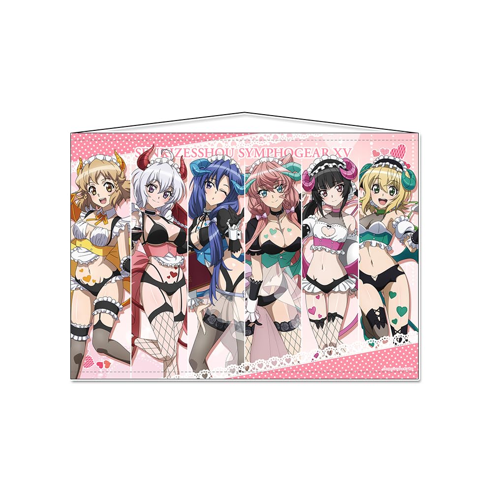 Сезонные растения Senki Zessho Symphogear XV Оригинальный гобелен B1 [Дьяволица-официантка] Прибл.. 1030мм x 728мм Замша