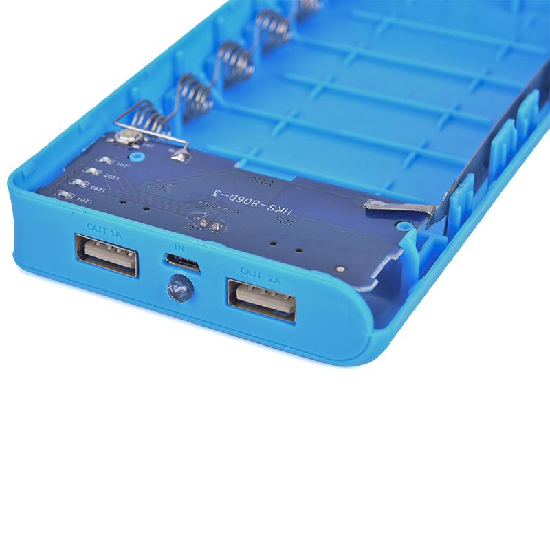 Carcasă Power Bank Shell 2A 6X18650 Încărcător Kit cutie DIY Placă baterie Fără baterie