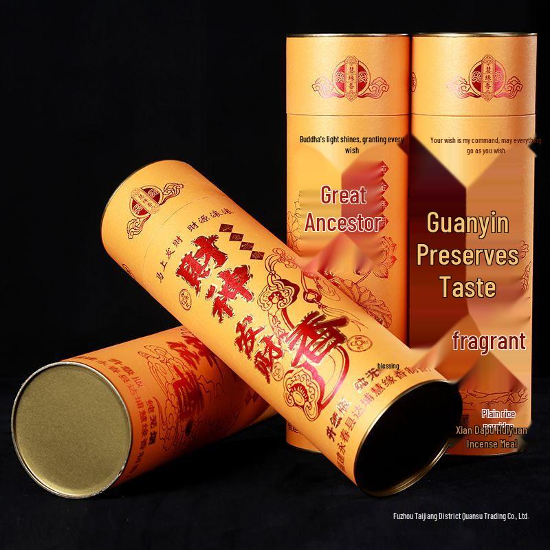 Sandalwood Smoke-Free Incense for Buddha Worship & Offering: Guanyin Bodhisattva, Guan Gong, and Gold Incense Rolls.