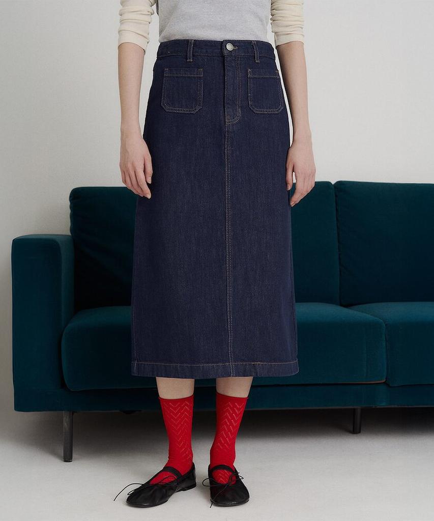Binpolleidiseu Denim Long Skirt Navy (Bf6227C70R)