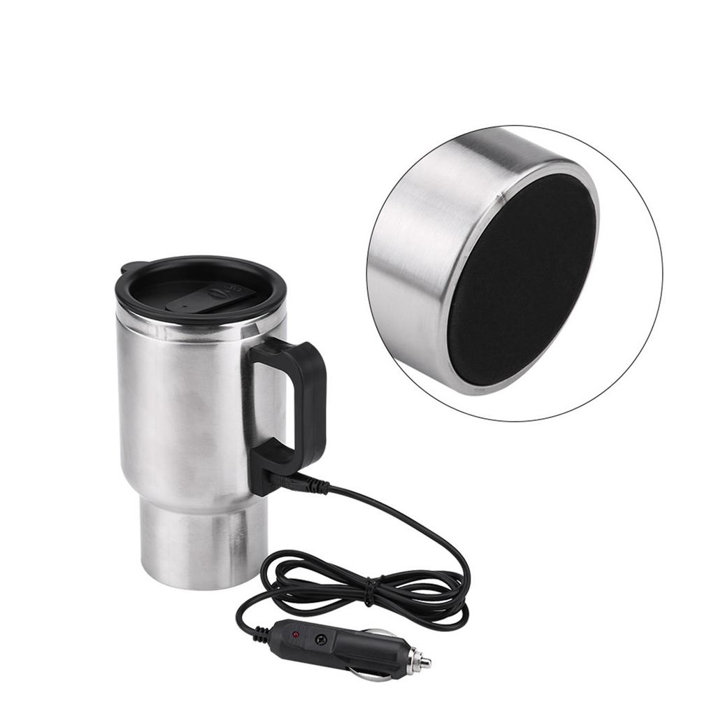 12V 450ml Electric Incar Stainless Steel Travel Heating Cup Coffee Tea Car Cup Mug