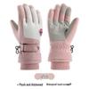 Women's Touchscreen Ski Gloves with Anti-Lost Buckle, Cold-Proof, Fleece-Lined, and Warm for Winter Sports and Cycling
