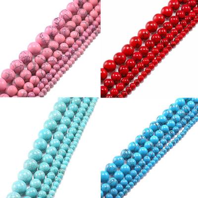 Turquoise, White, Red, and Pink Loose Beads for DIY Beaded Bracelets.