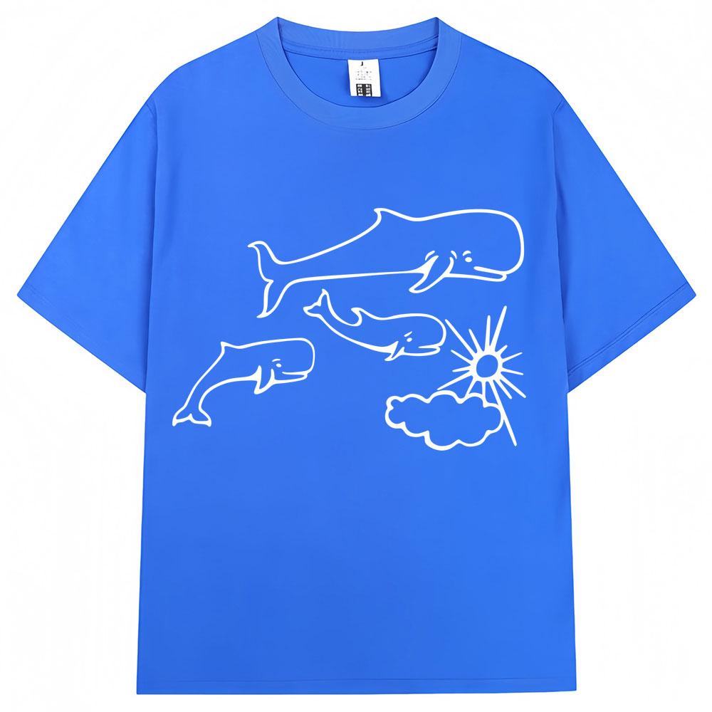 Whales and Sun Tattoo By Robe De Extremoduro T Shirts Men Women Fashion Casual Short Sleeve Oversized Cotton Tshirt Streetwear