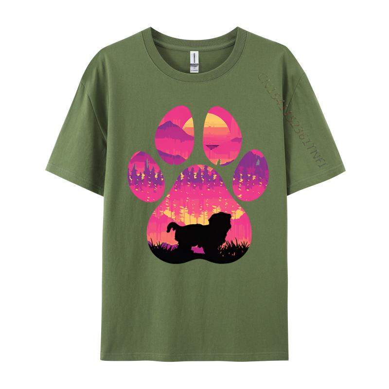 Maltese ShihTzu Paw Mom Dad Dog Lover Tshirt Cotton Men Tees Print T Shirt Street New Arrival Teeshirt