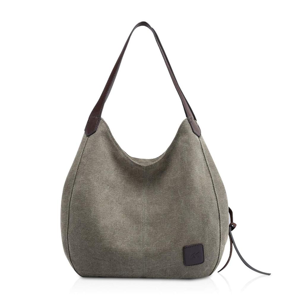 NICOLE & DORIS Canvas Tote Bag for Women, Round Underarm Bag, Large Capacity, Hobo Bag, A4 Size, Casual, Stylish, Shoulder Bag, Perfect for
