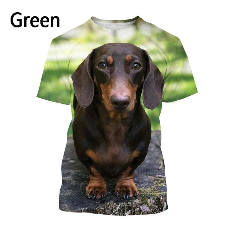 Dachshund Cute 3D Printed T-Shirt Men Women Summer Funny Dog Graphic T Shirts Casual Style  O-neck Tee Tops Y2k Clothing