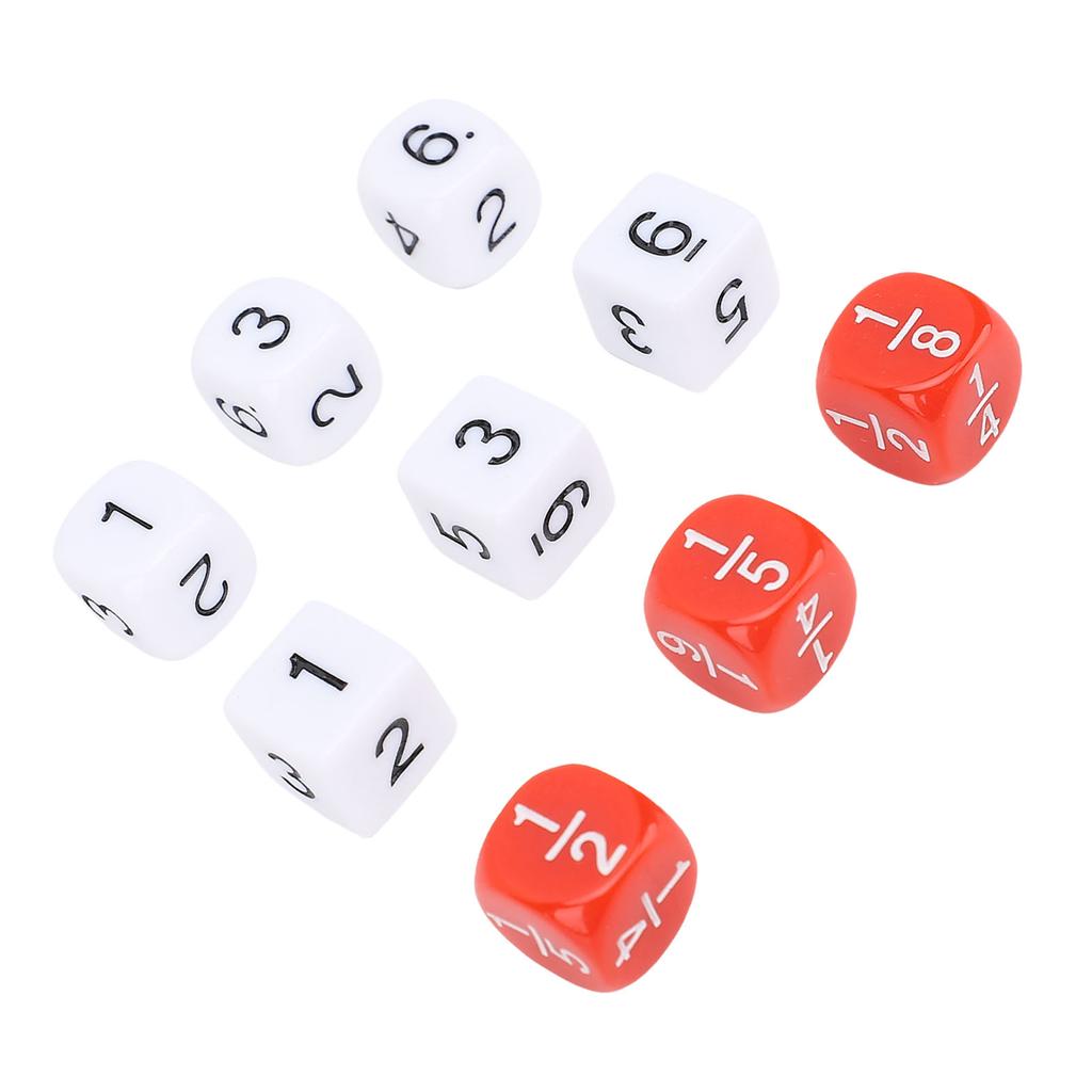 30PCS Dice Set White Red Color 6 Sided Standard Dices Educational 16mm Plastic Dice for for Board Games Parties Math Learning