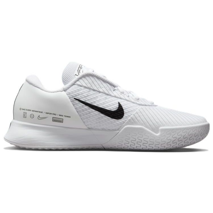 Nike Court Air Zoom Vapor Pro 2 HC Men's White Black Tennis Shoes DR6191-101