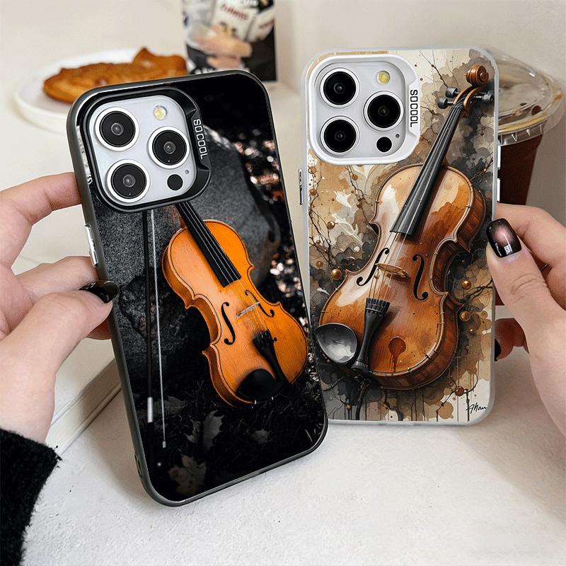 Violin Music Soft Phone Case for iPhone 15 16 17 Pro Max 17Air 16E 14 Plus 13 12 Mini Shockproof Cover Back Shell