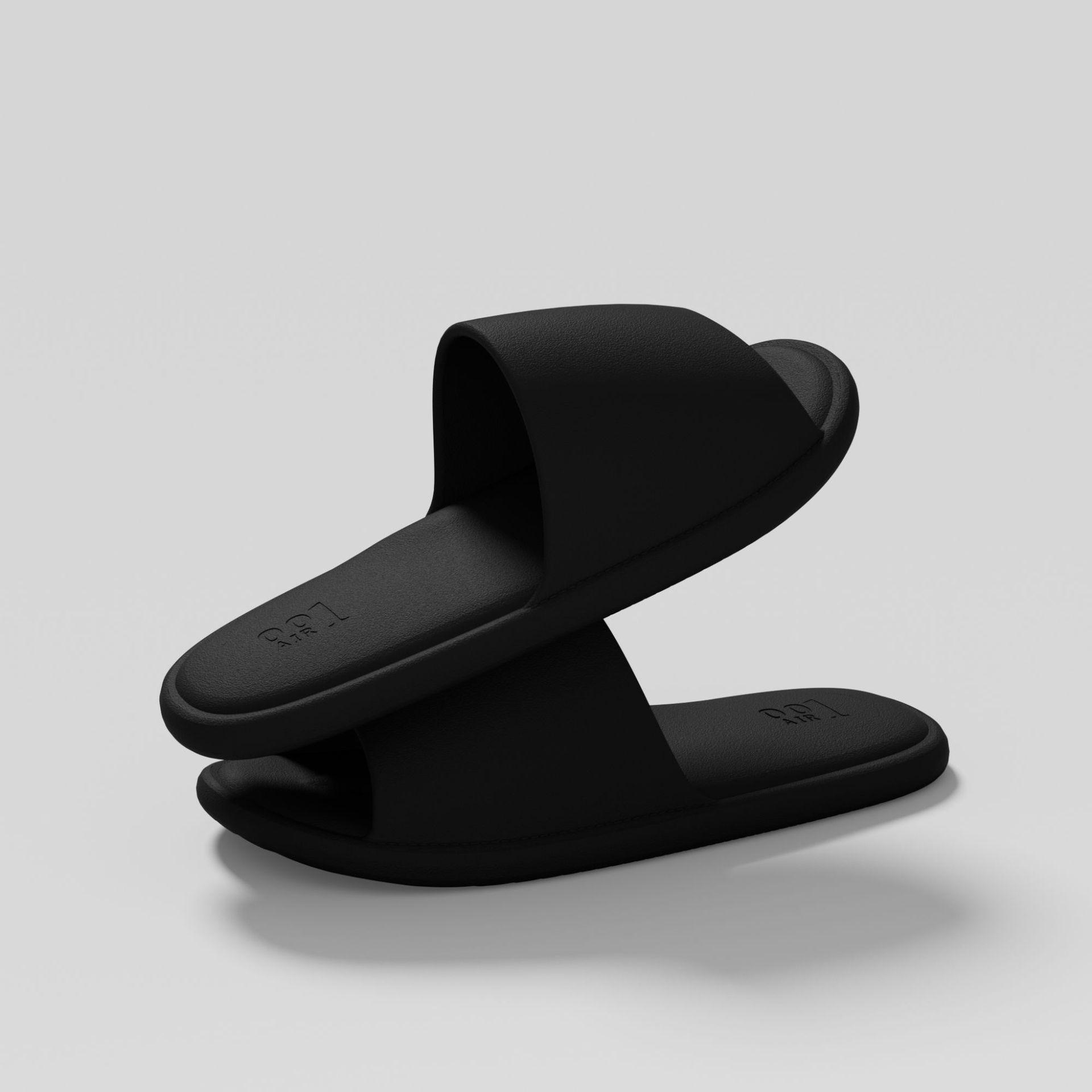 

Однотонные тапочки EVA Толстая подошва Противоскользящие Удобные Слайды в стиле журнала Для дома и улицы Size 44-45 чёрный