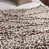 Super Soft Coral Fleece Flannel Blanket Leopard Stripe Printed Sofa Bedspread Plaid Design For Comfortable Home Living