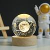 Night Light Room Decor Faux Ball Decoration 3d Engraved Solar System Ball Night Light with Wooden Base Led Lamp for Space