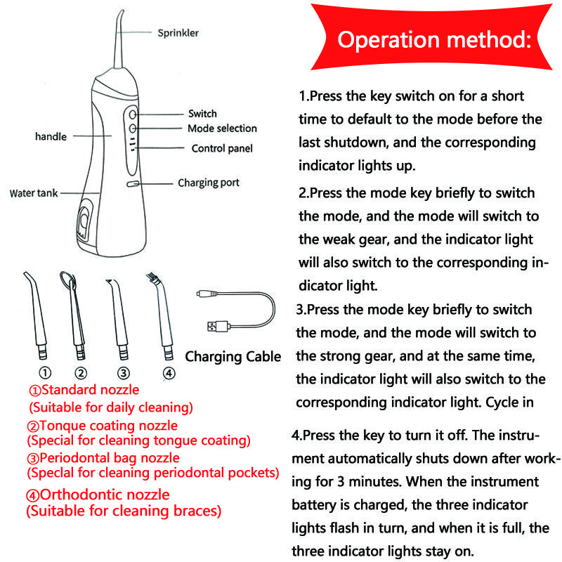 2026 New Electric Water Flosser Oral Irrigator Rechargeable Teeth Cleaner 3 Modes Portable Dental Cleaning for Home Travel Use