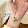 Rainbow Dopamine Flower Beaded Necklace for Women – Exquisite Niche Design Clavicle Chain
