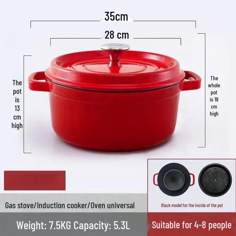 Zhi Shi Cast Iron Enamel Tomato Dutch Oven