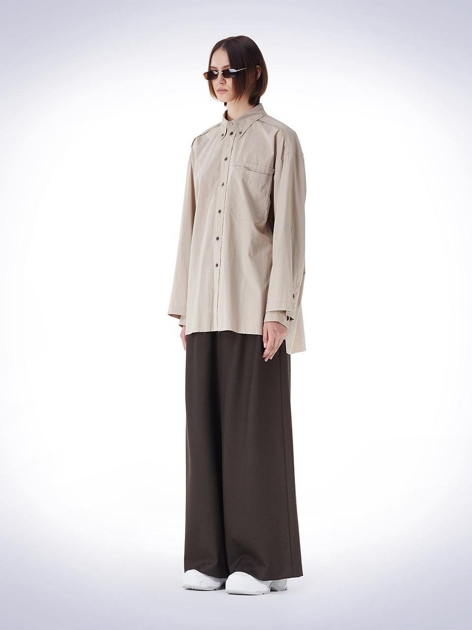 House 072C Double Layered Sleeve Shirt Beige 00 (S)