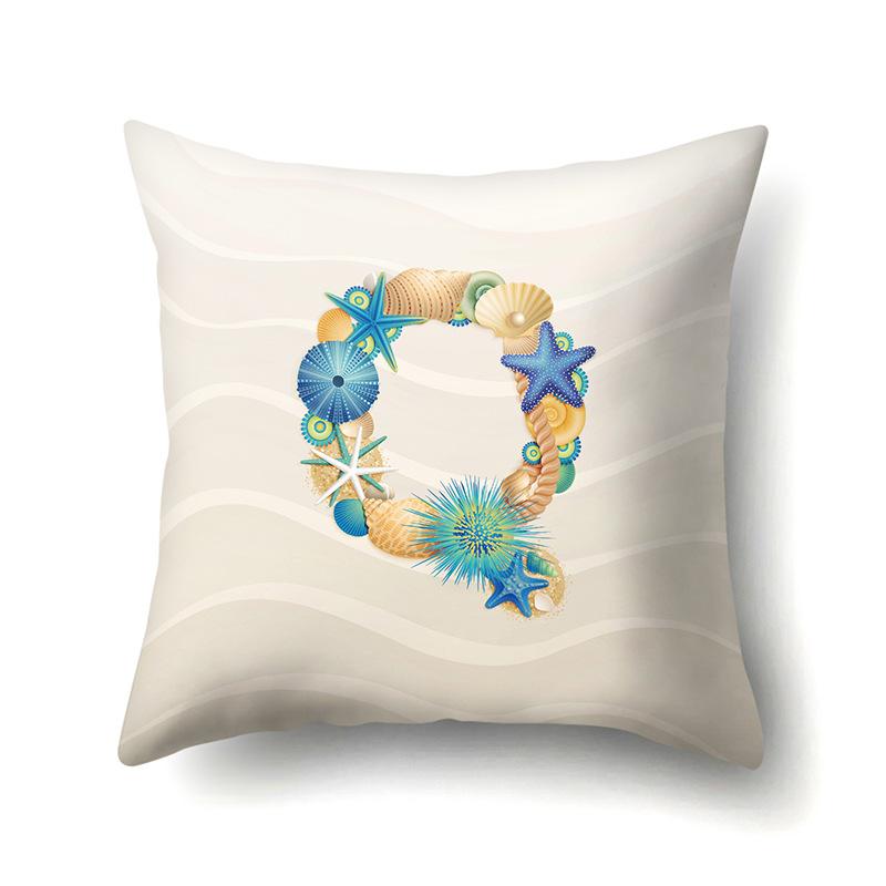 Polyester Pillow Case Decoration Home Furnishing 26 English Letter Printing Pillow Case Car Lumbar Pillow Bedside Mat